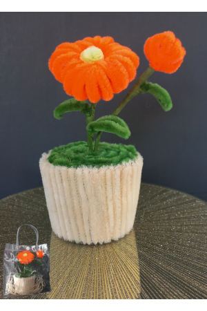 Handgemaakte bloem (incl. zakje)