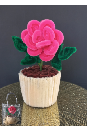 Handgemaakte bloem (incl. zakje)