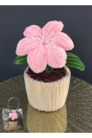 Handgemaakte bloem (incl. zakje)