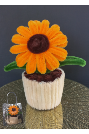 Handgemaakte bloem (incl. zakje)