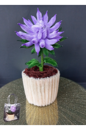 Handgemaakte bloem (incl. zakje)