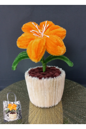 Handgemaakte bloem (incl. zakje)